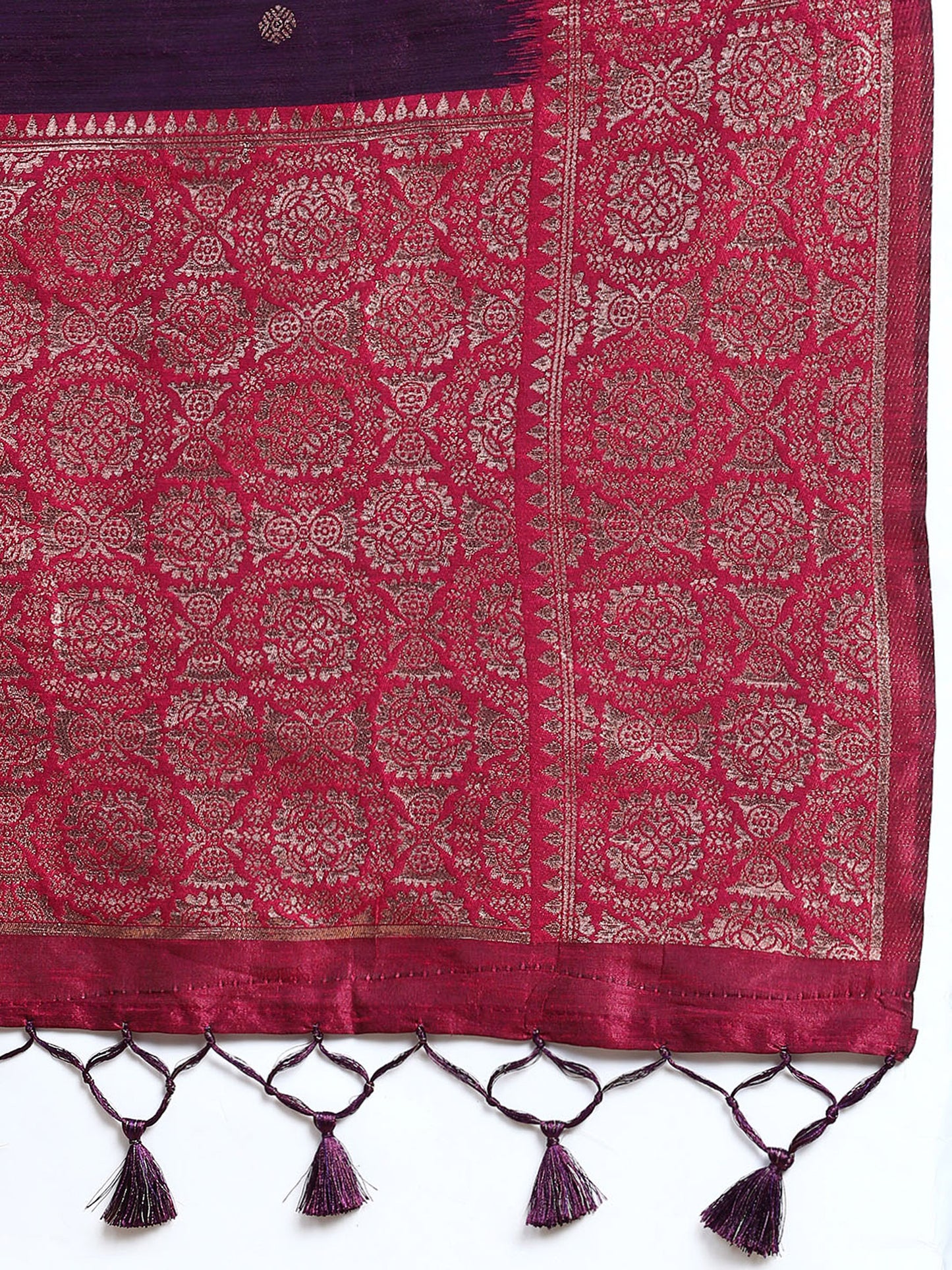 Wine Vaisali Zari Woven Banarasi Silk saree