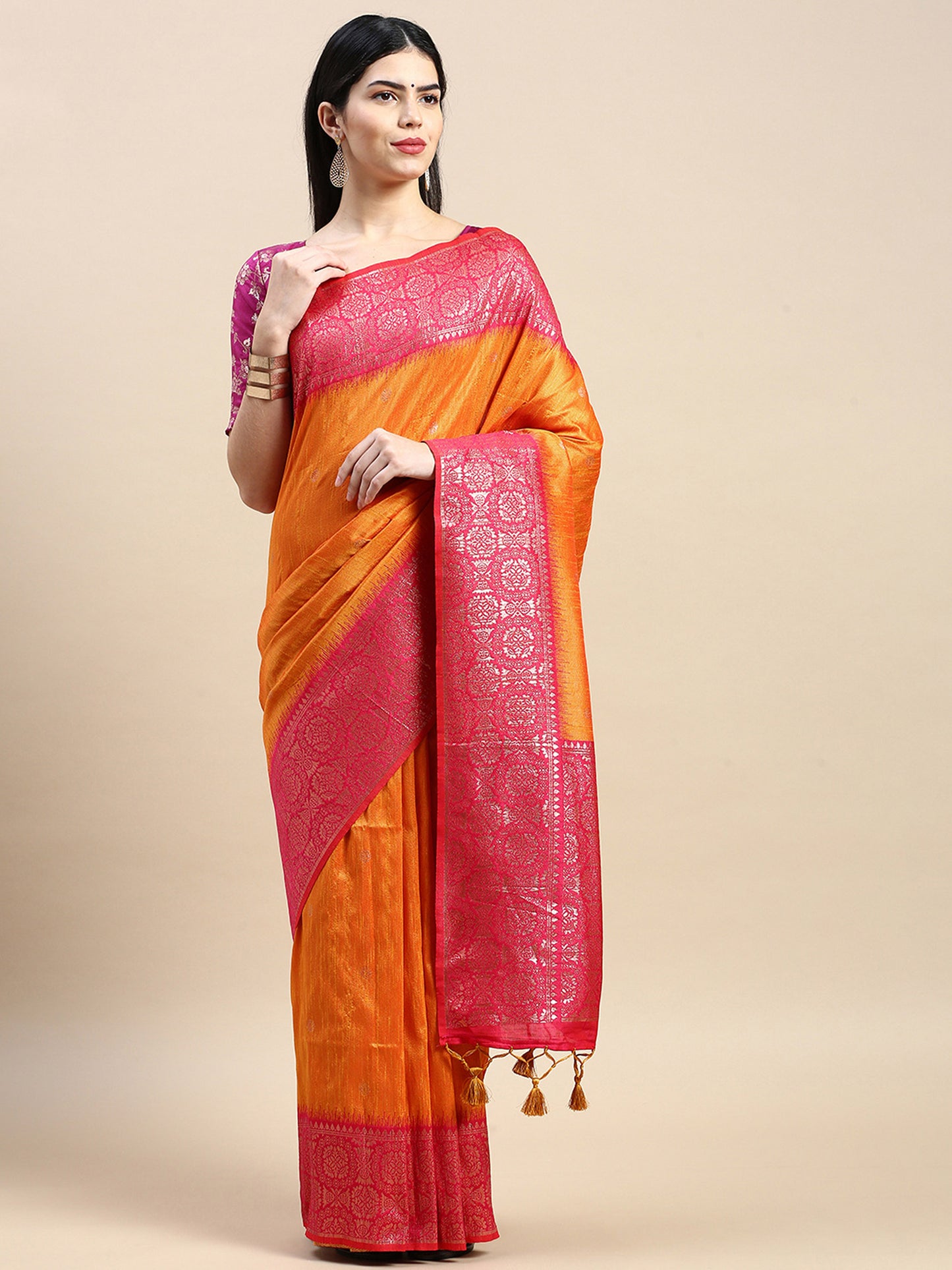 Yellow Vaisali Zari Woven Banarasi Silk saree