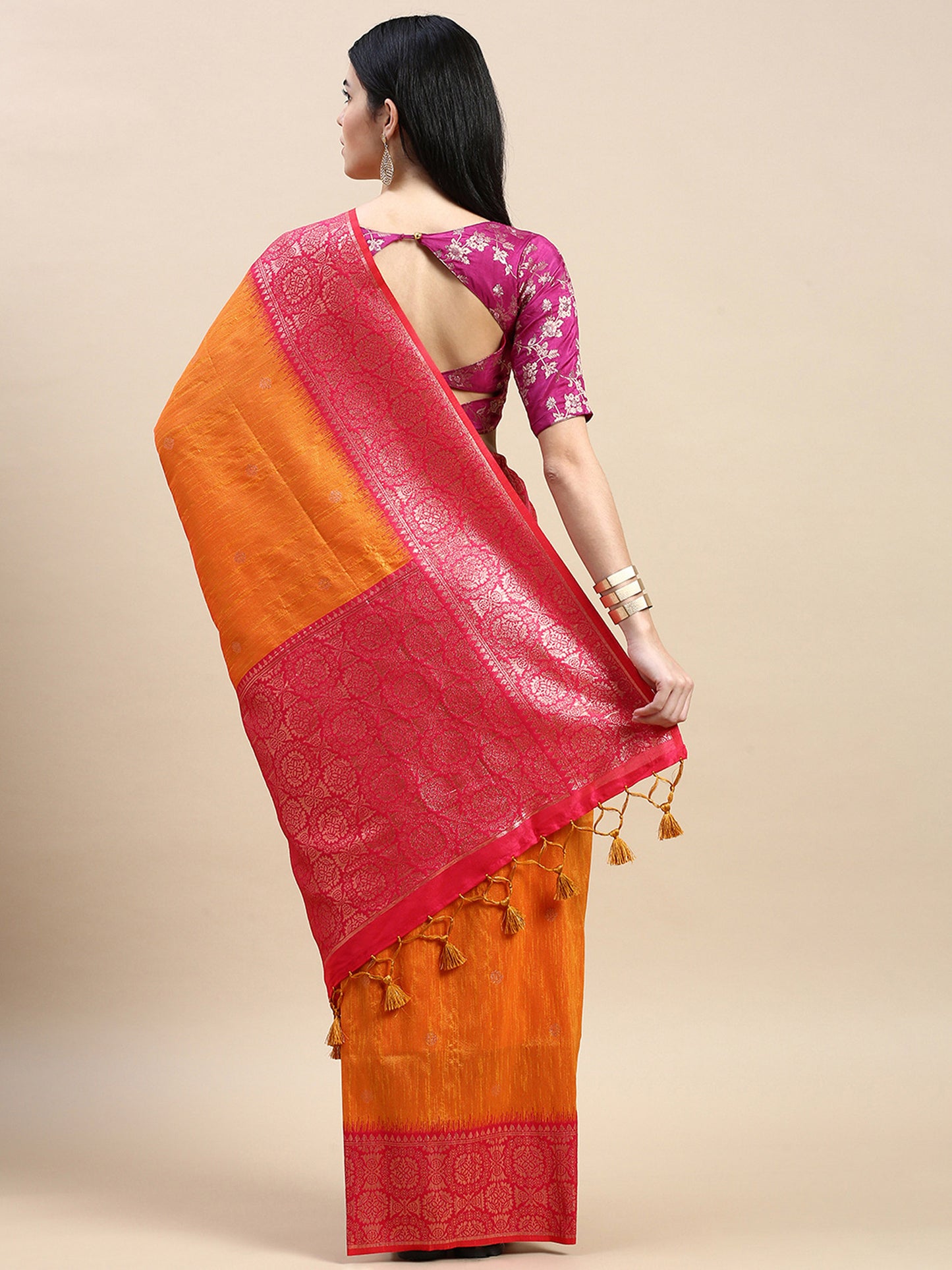 Yellow Vaisali Zari Woven Banarasi Silk saree