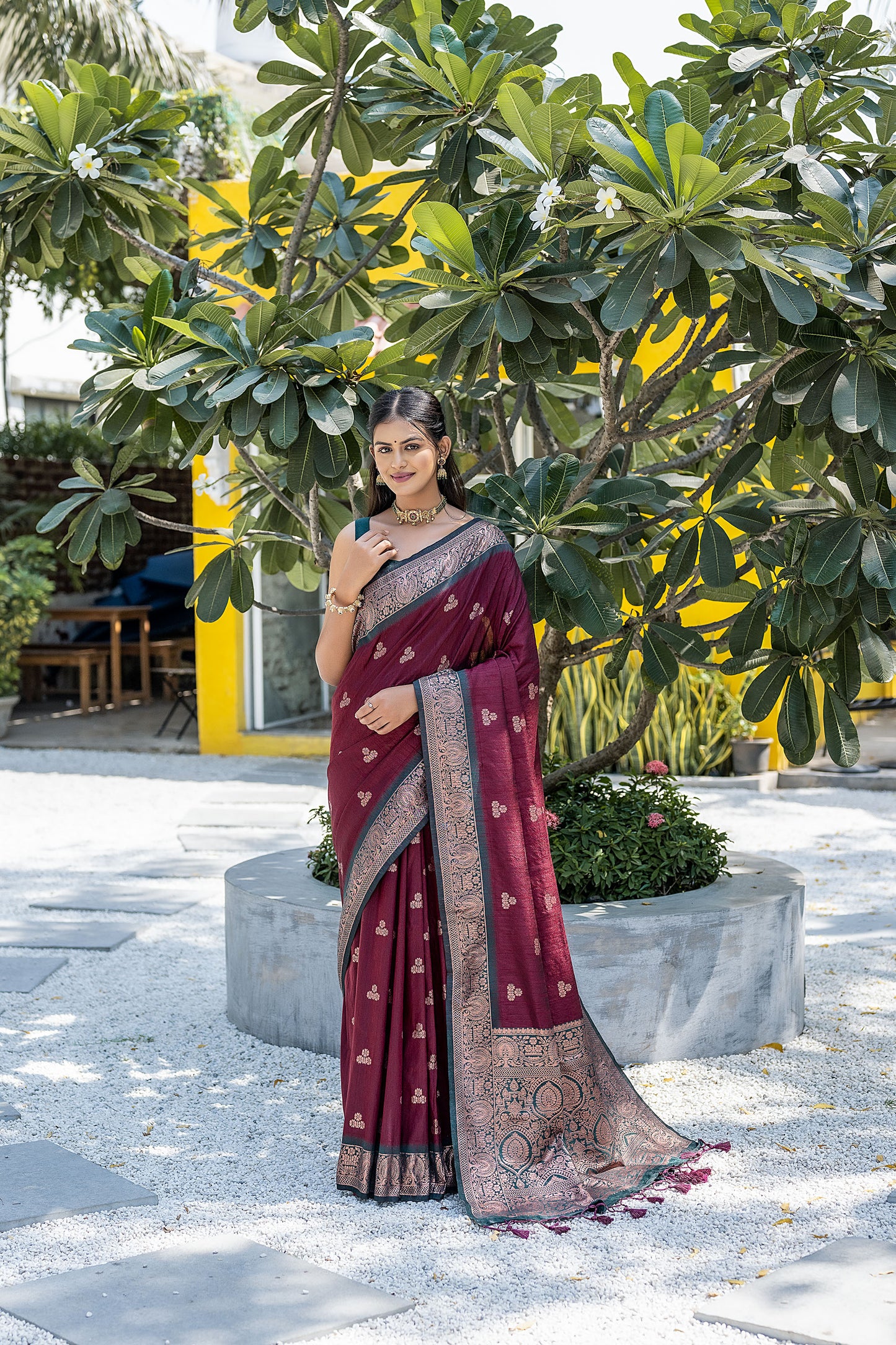 Maroon Vaishali Banarasi Silk Zari woven Handloom Saree