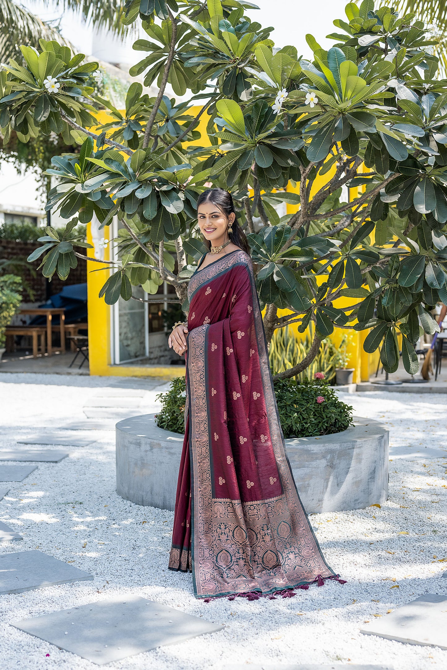 Maroon Vaishali Banarasi Silk Zari woven Handloom Saree