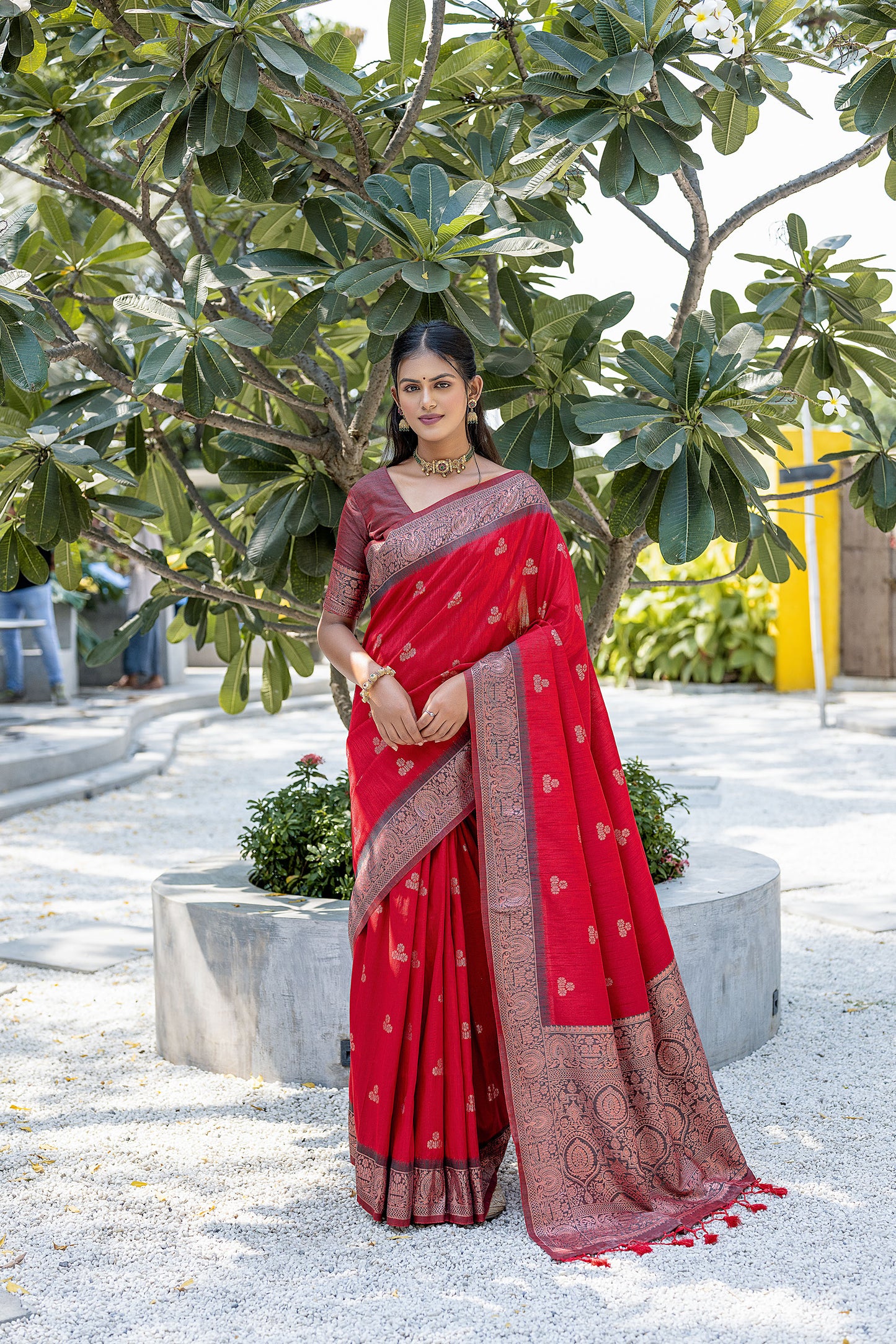 Red Vaishali Banarasi Silk Zari woven Handloom Saree