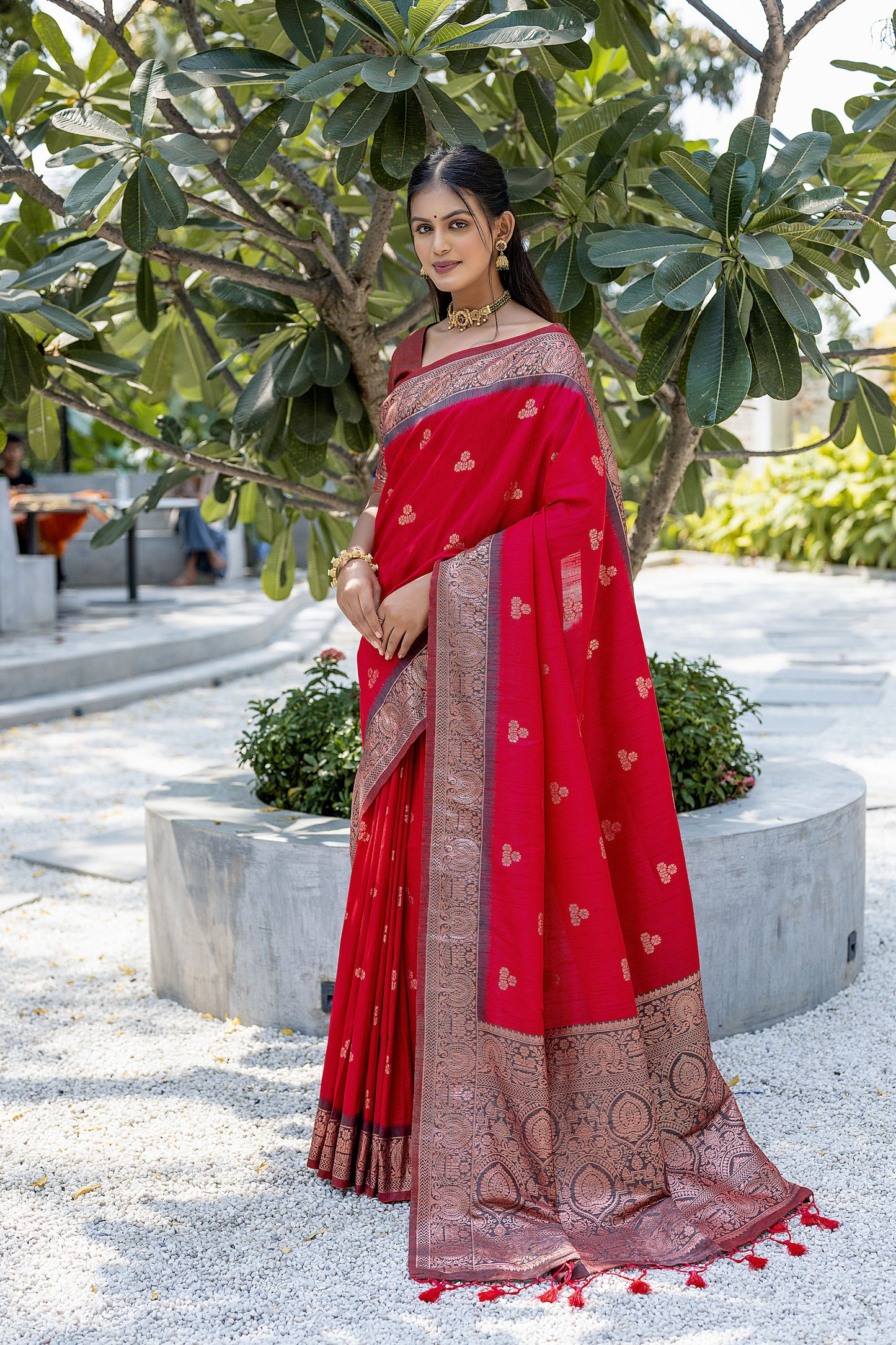 Red Vaishali Banarasi Silk Zari woven Handloom Saree