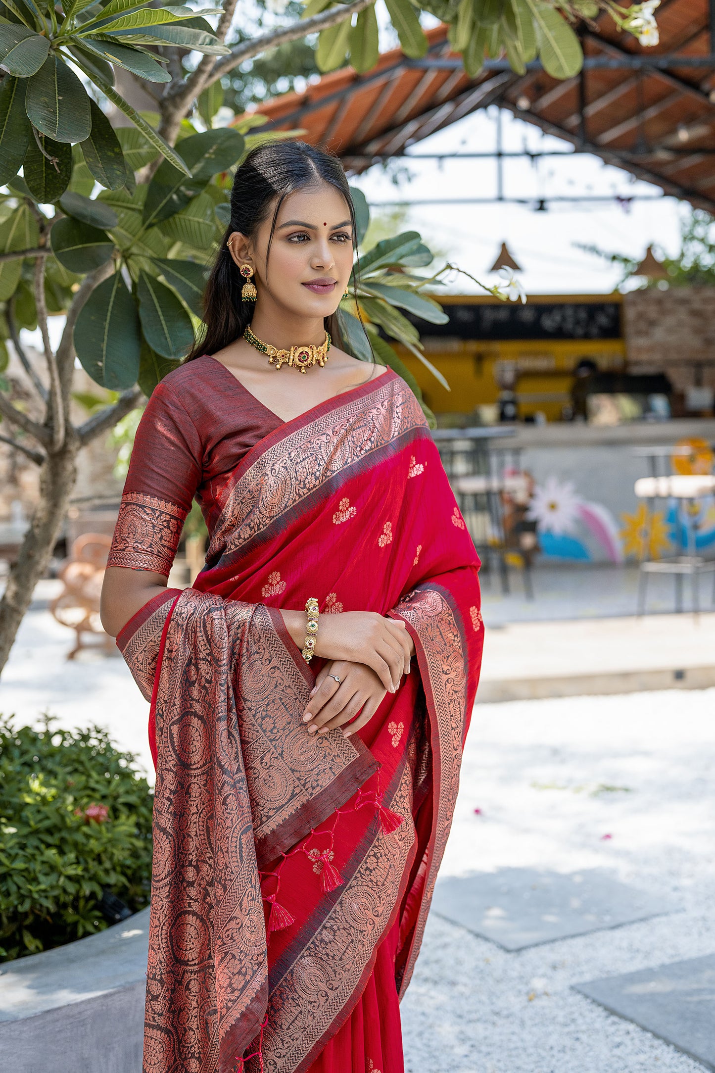 Red Vaishali Banarasi Silk Zari woven Handloom Saree