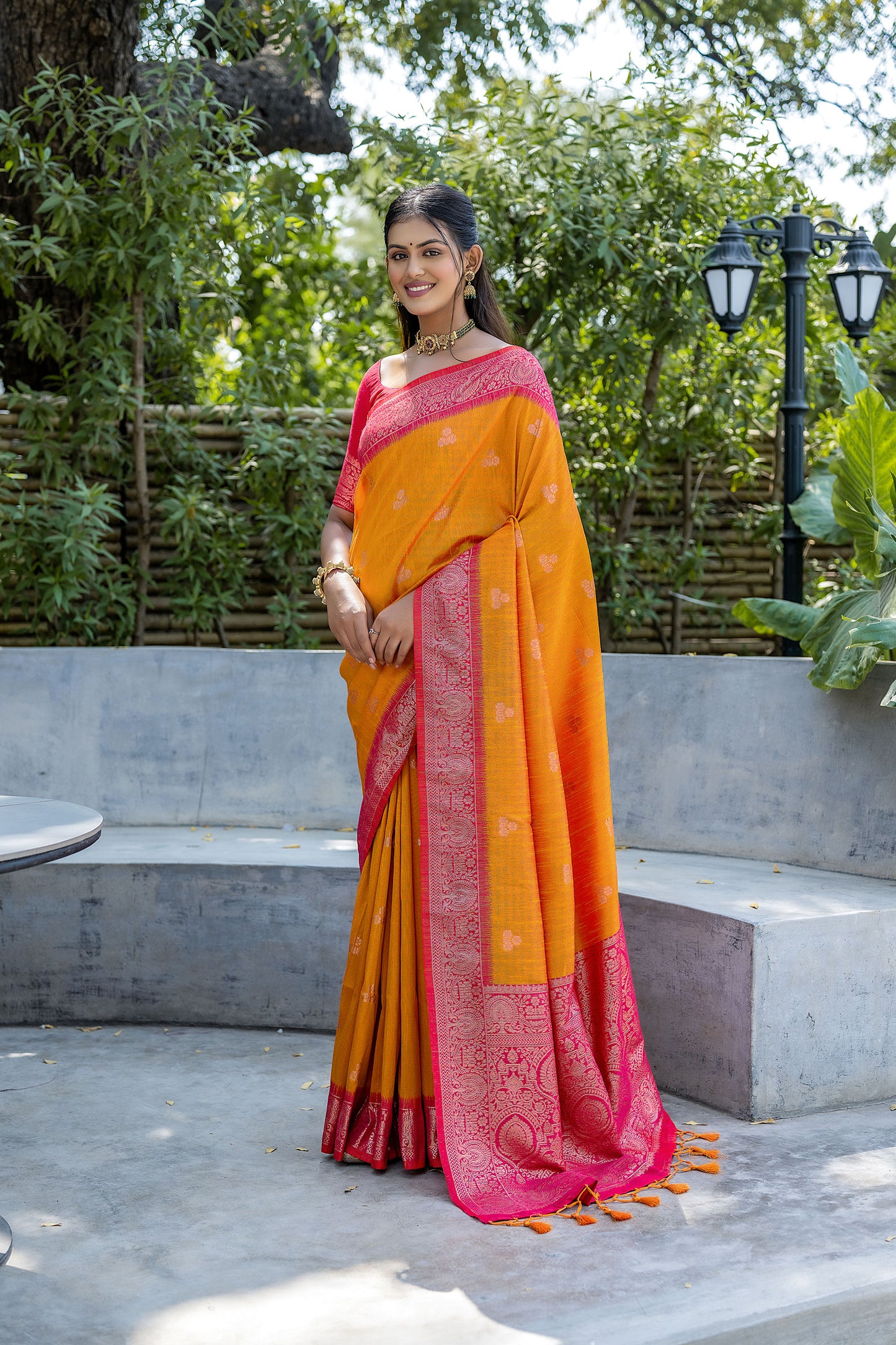 Yellow Vaishali Banarasi Silk Zari woven Handloom Saree