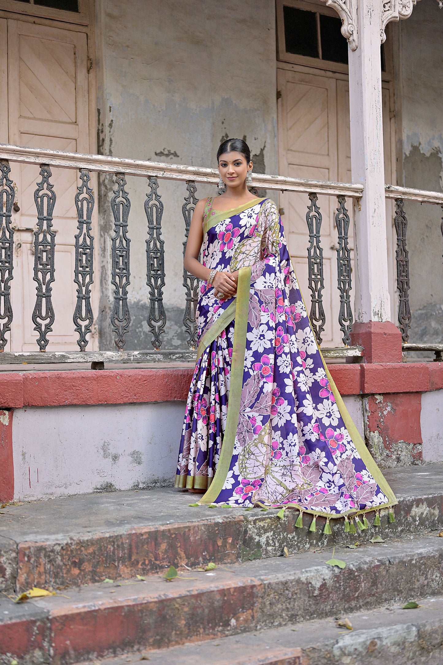 Navy Blue Vani Cotton Silk Zari woven Handloom Saree