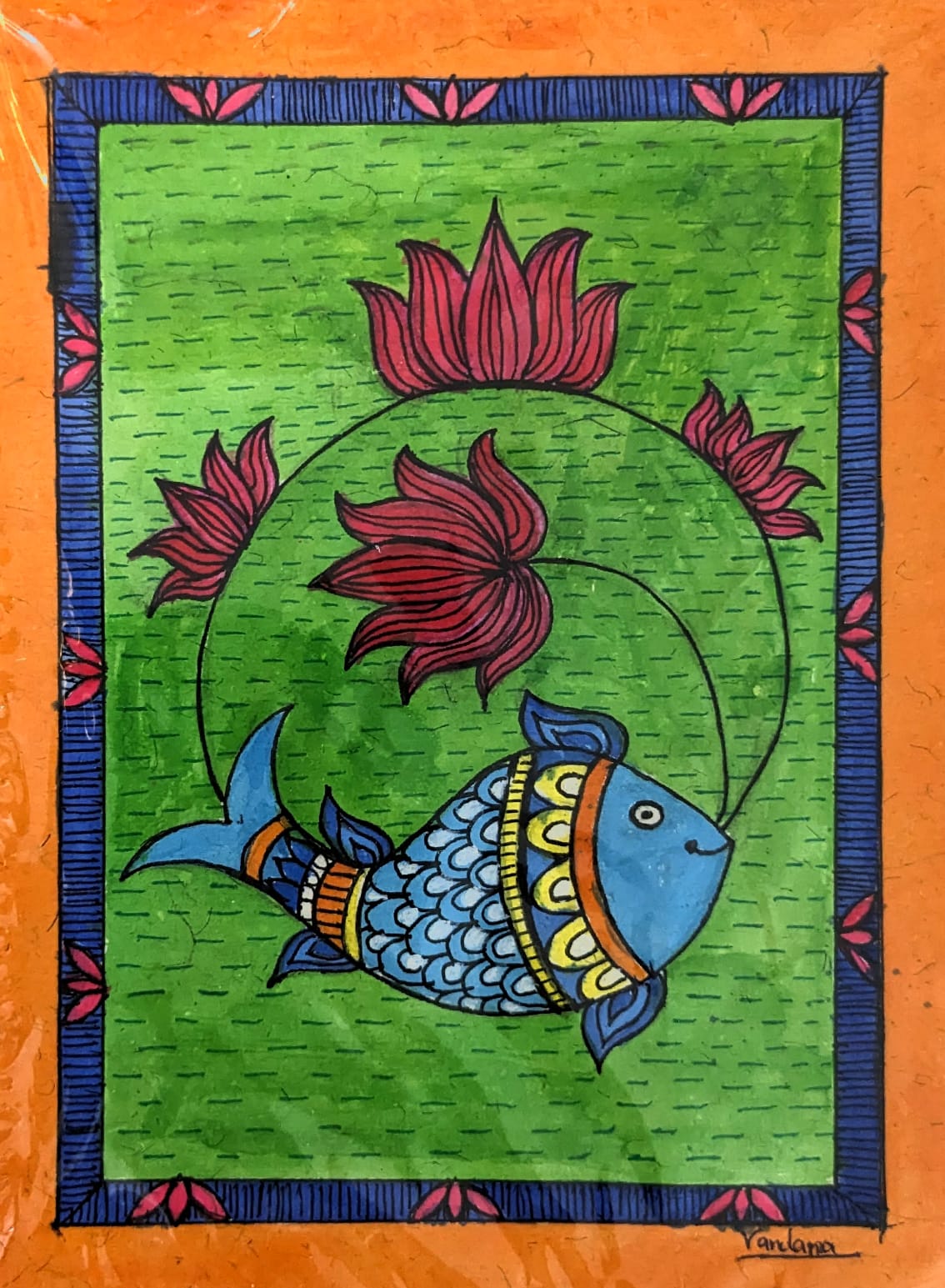 Vibrant Acrylic Madhubani Artwork - 1