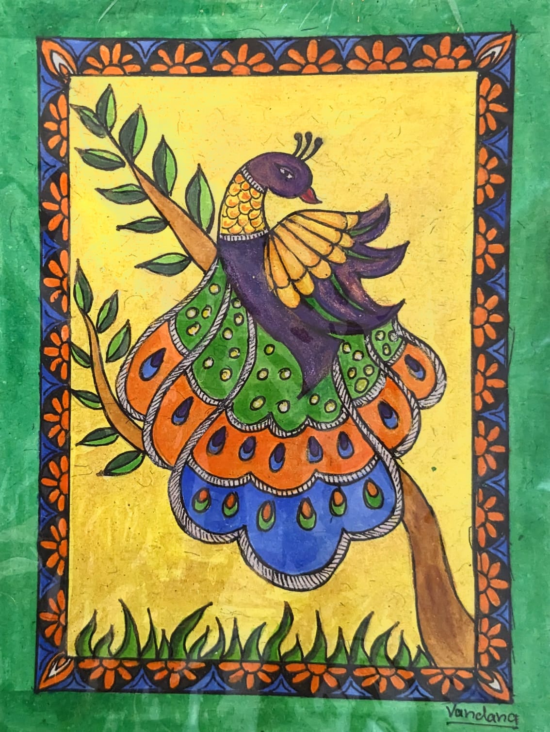 Vibrant Acrylic Madhubani Artwork - 2