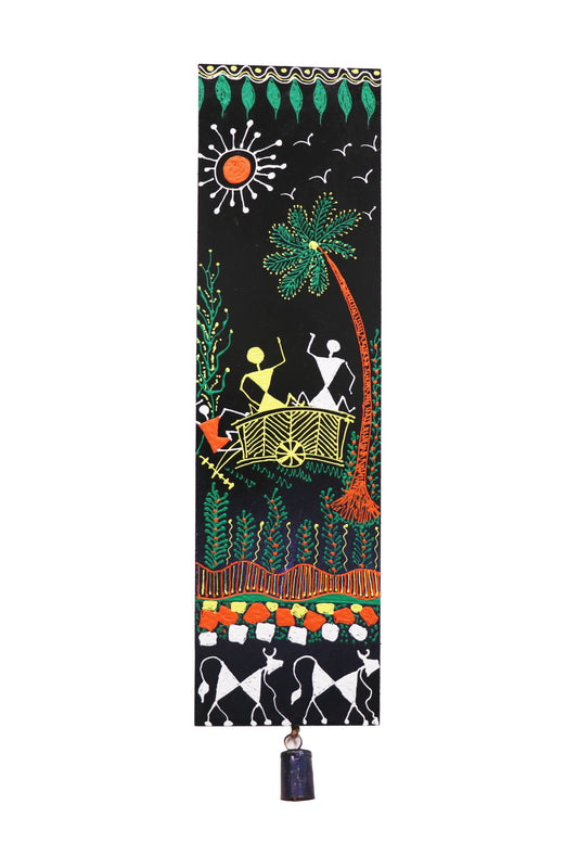 Black Warli Wooden Wall Painting By Rank Never Retire