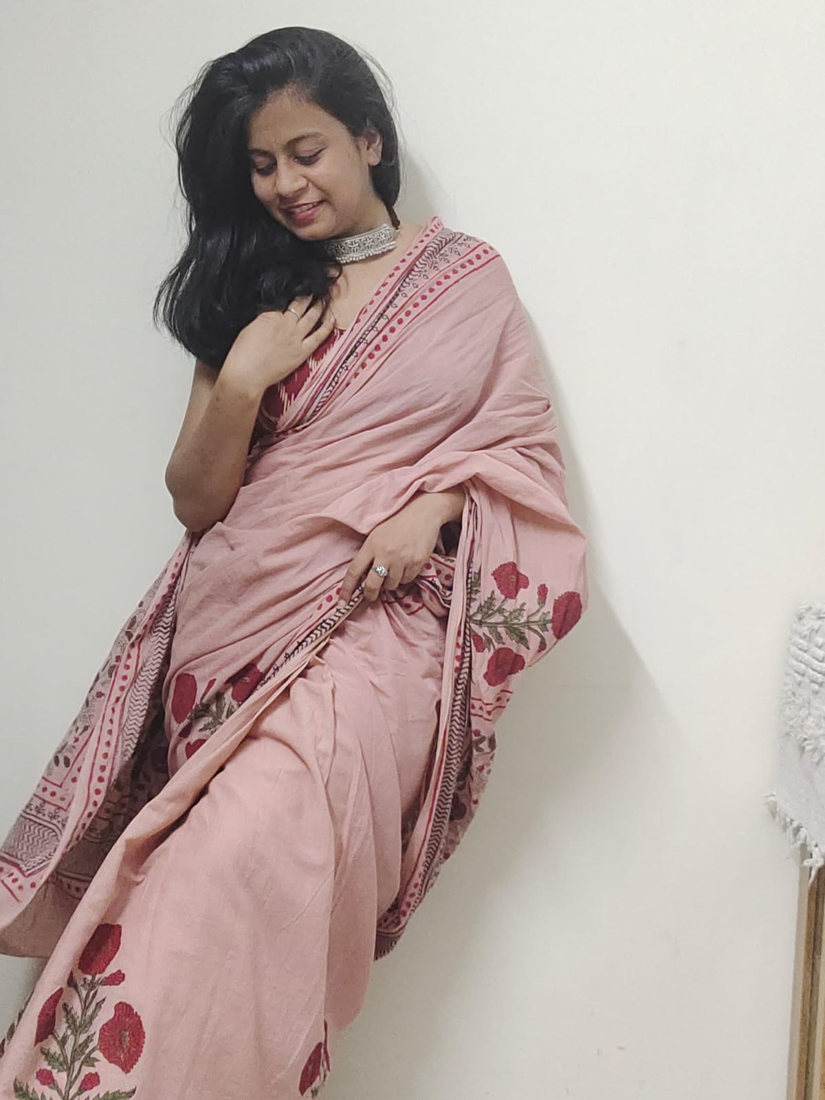 Taabeera - Handblock Print Natural Dyed - Mulmul Cotton Saree