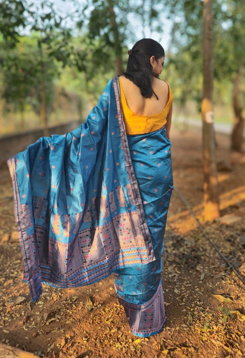 Mrigakshi Blue Saree