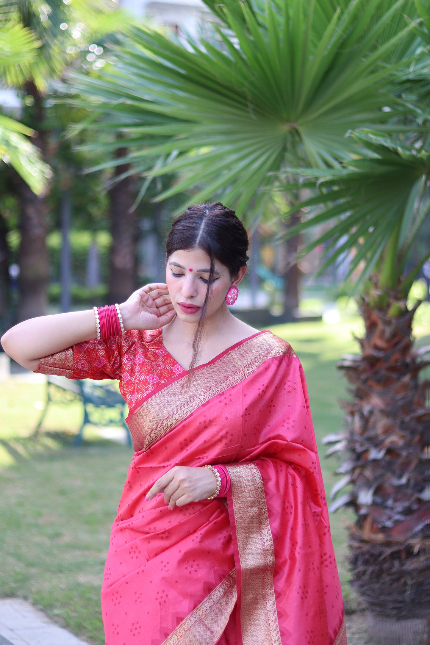 Gajiri Zari Woven Raw Silk Patola saree