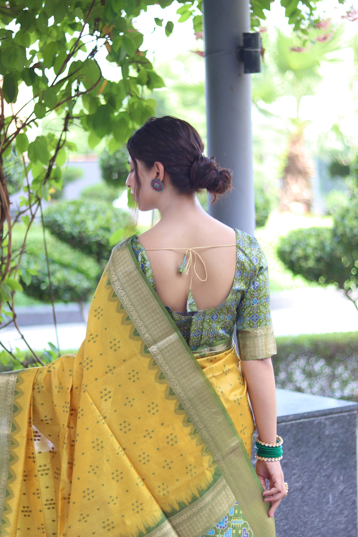 Yellow Zari Woven Raw Silk Patola saree