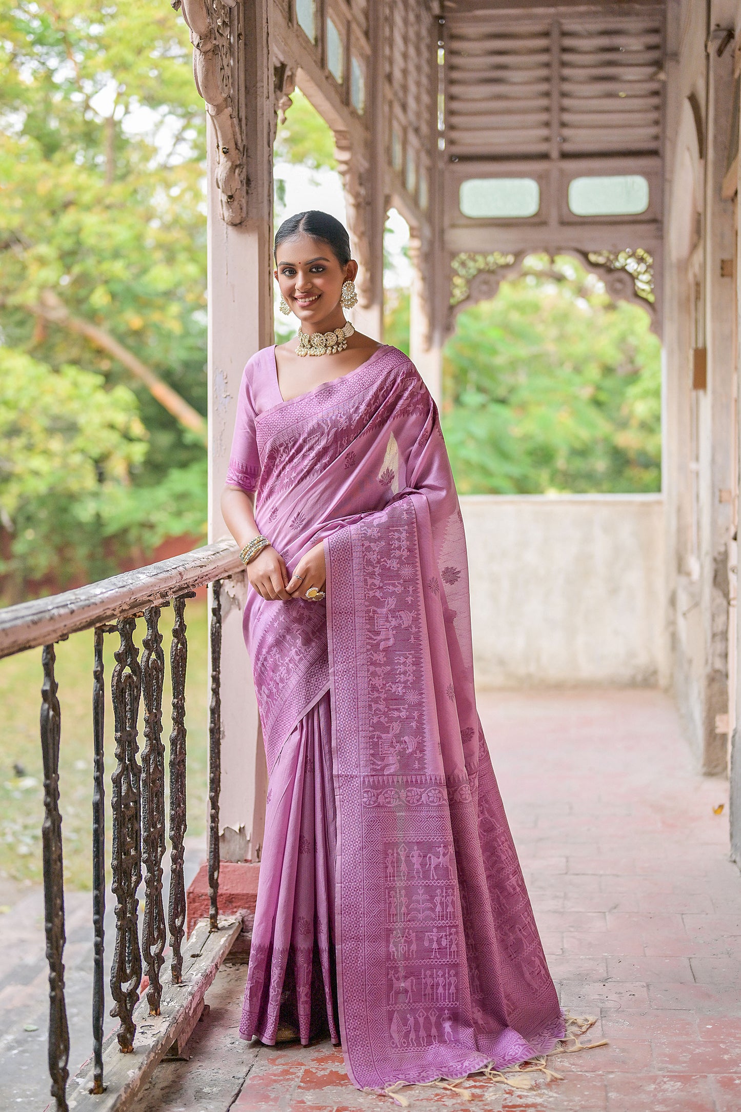 Wine Handloom Raw silk contrast woven Saree