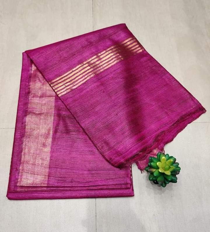 Zari Border Tussar Silk Saree