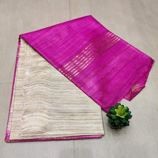 Zari Border Tussar Silk Saree