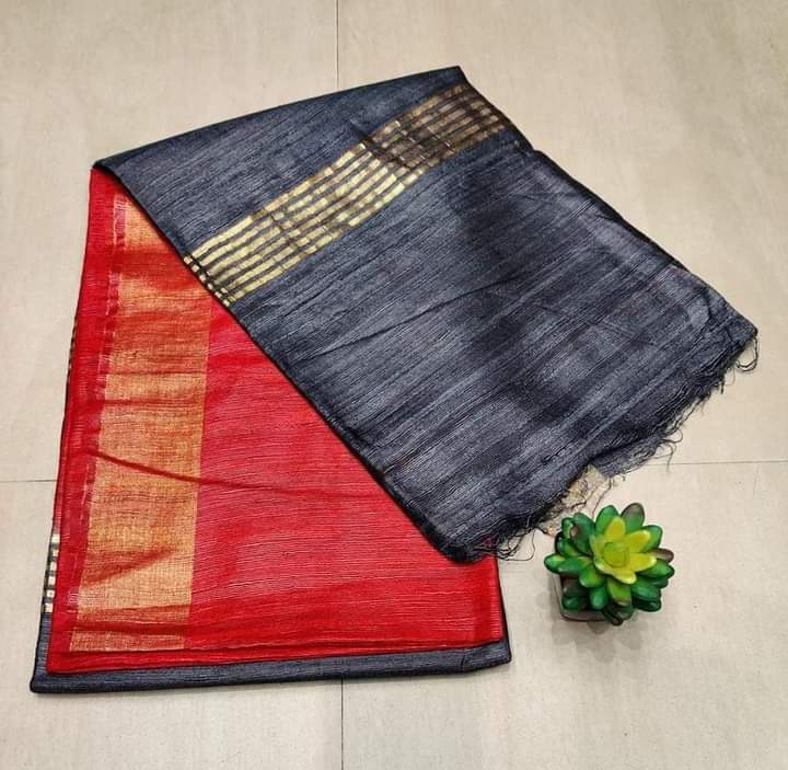 Zari Border Tussar Silk Saree