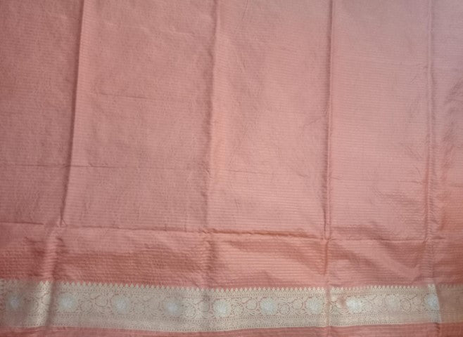 Peach Katan Pure Silk Cutwork Saree - Panaya