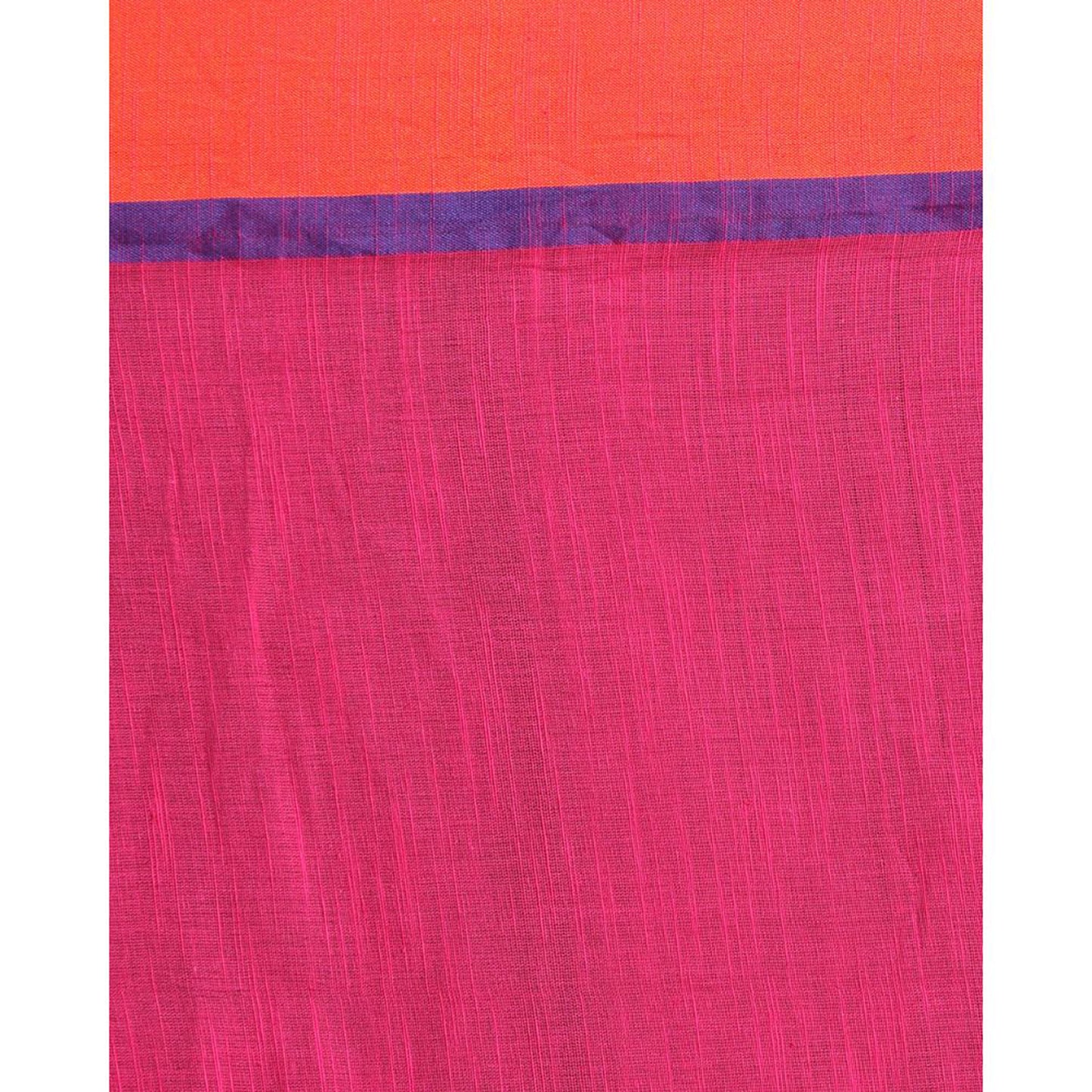 Rose Red Cotton Handloom With Weaving Motif