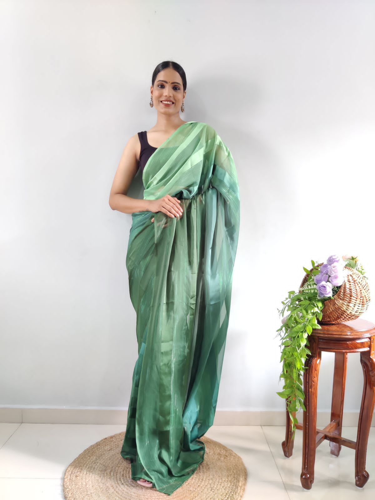 Elegant Ready to Wear Saree | Satin Fabric Saree | Satin Saree Collection By Rank Never Retire