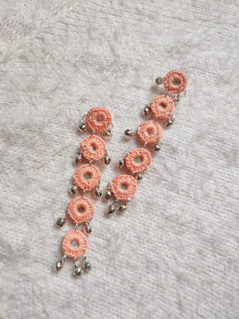 Unique Handmade Fabric Jewellery - Peach