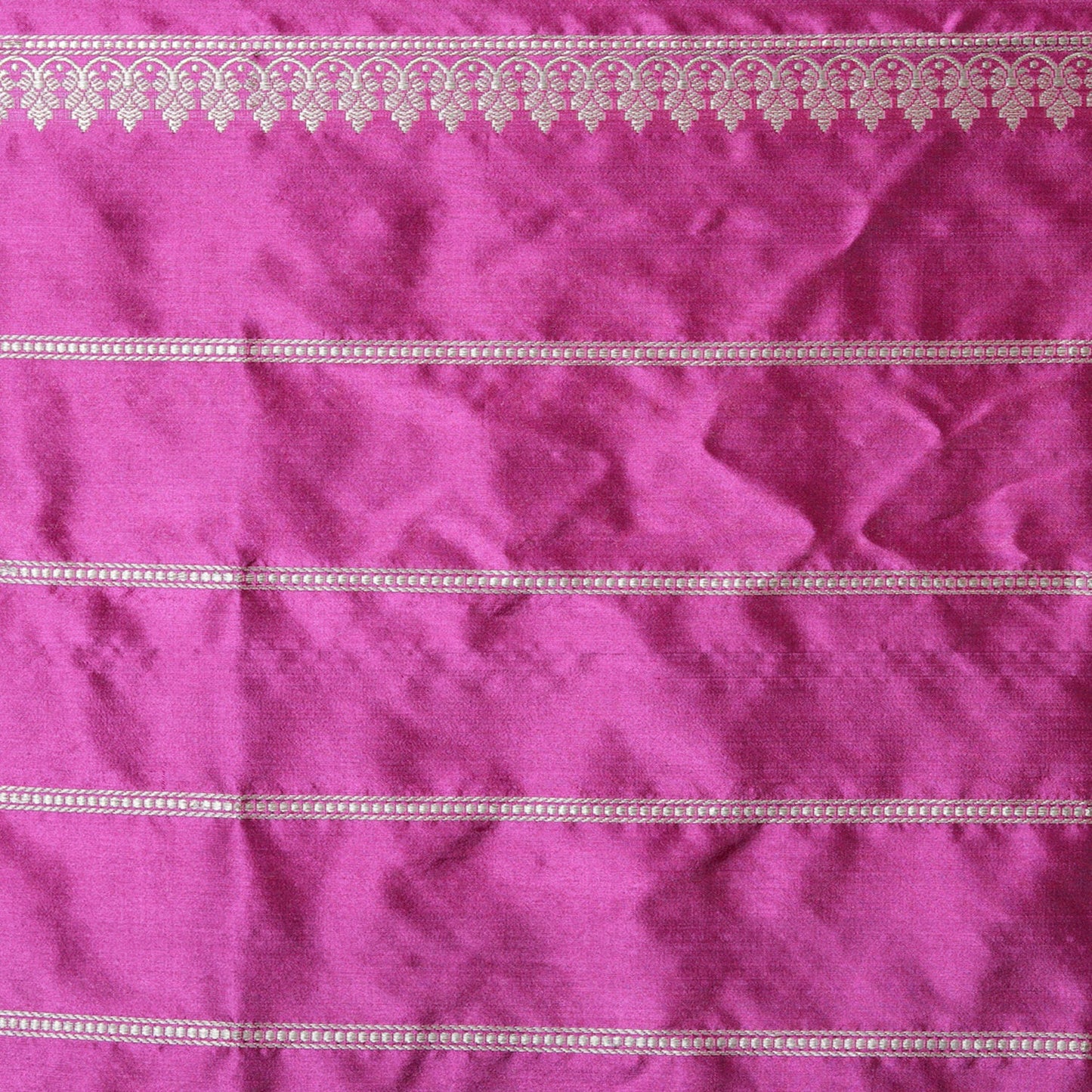 Rani Pink Handwoven Kadwa Katan Silk Saree - Panaya