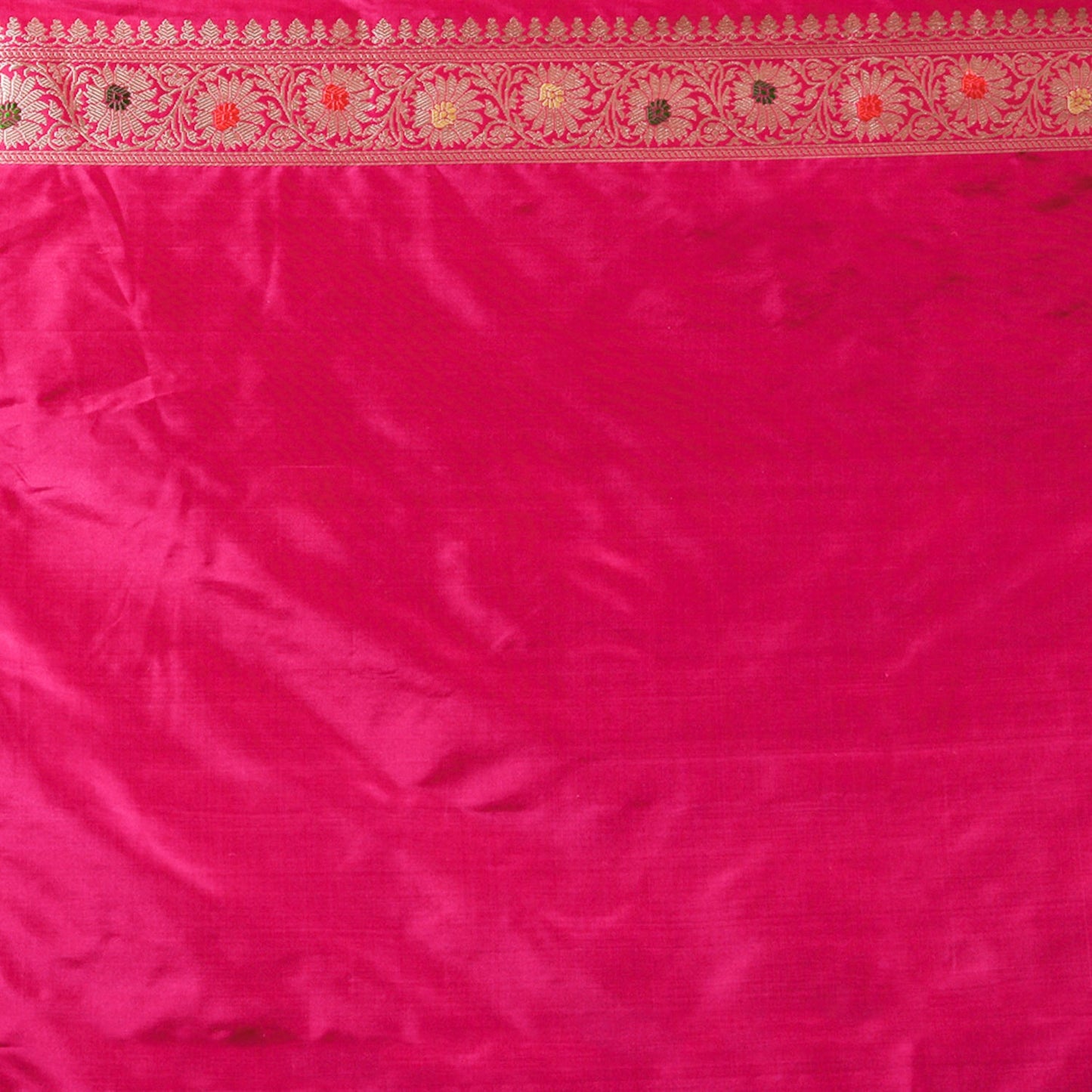 Rani Pink Handwoven Kadwa Katan Silk Saree - Panaya