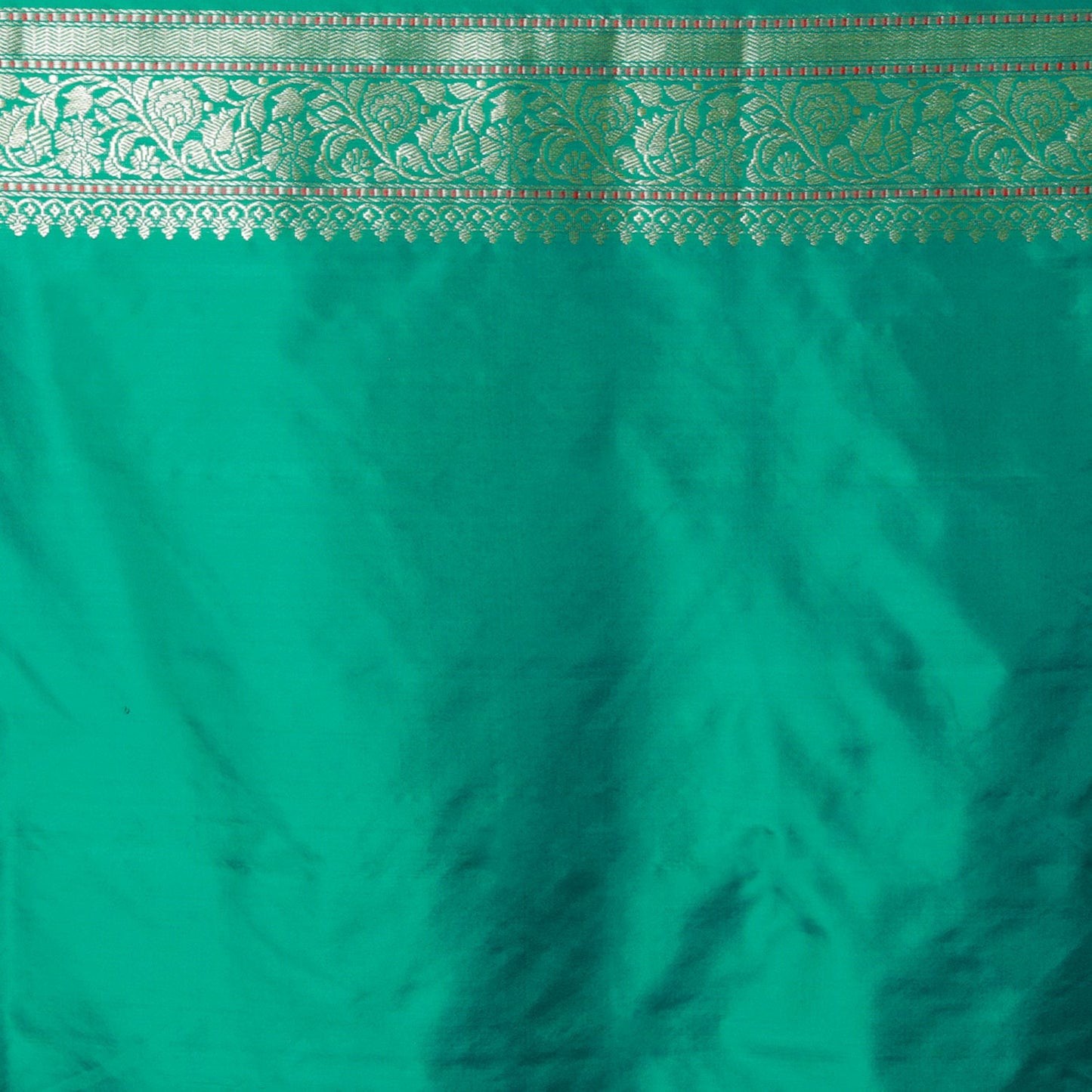 Mint Handwoven Kadwa Katan Silk Saree - Panaya