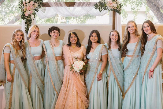 Sky Blue Bridesmaid Outfits