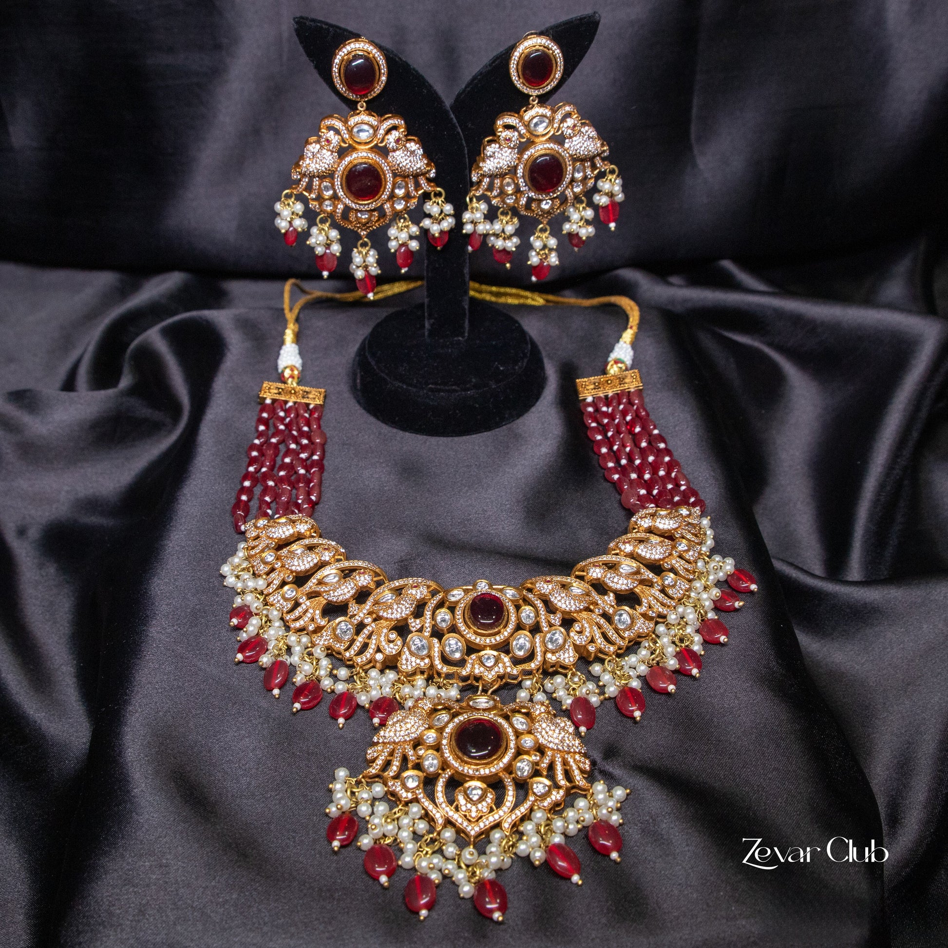 Zevar Club Iconic Regal Ruby Victorian Set( 18K Gold Plated)