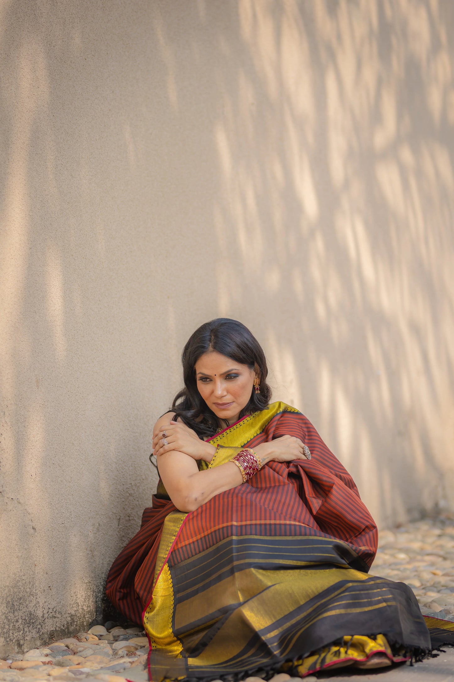 Handloom Rusty Orange Pure Silk  Kanchipattu Saree