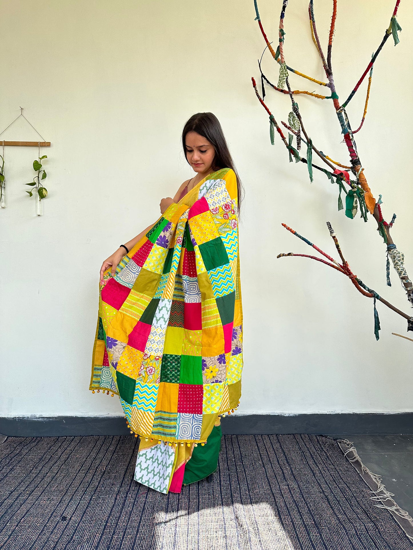 अतरंगी Kota Cotton Yellow Saree