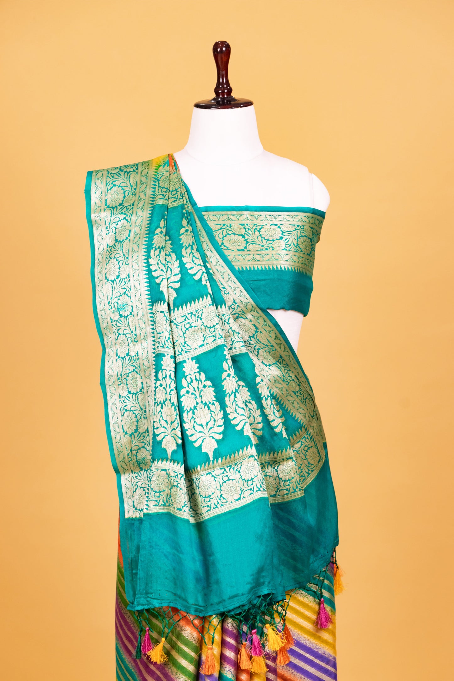 Green Chiffon Pure Silk Cutwork Saree