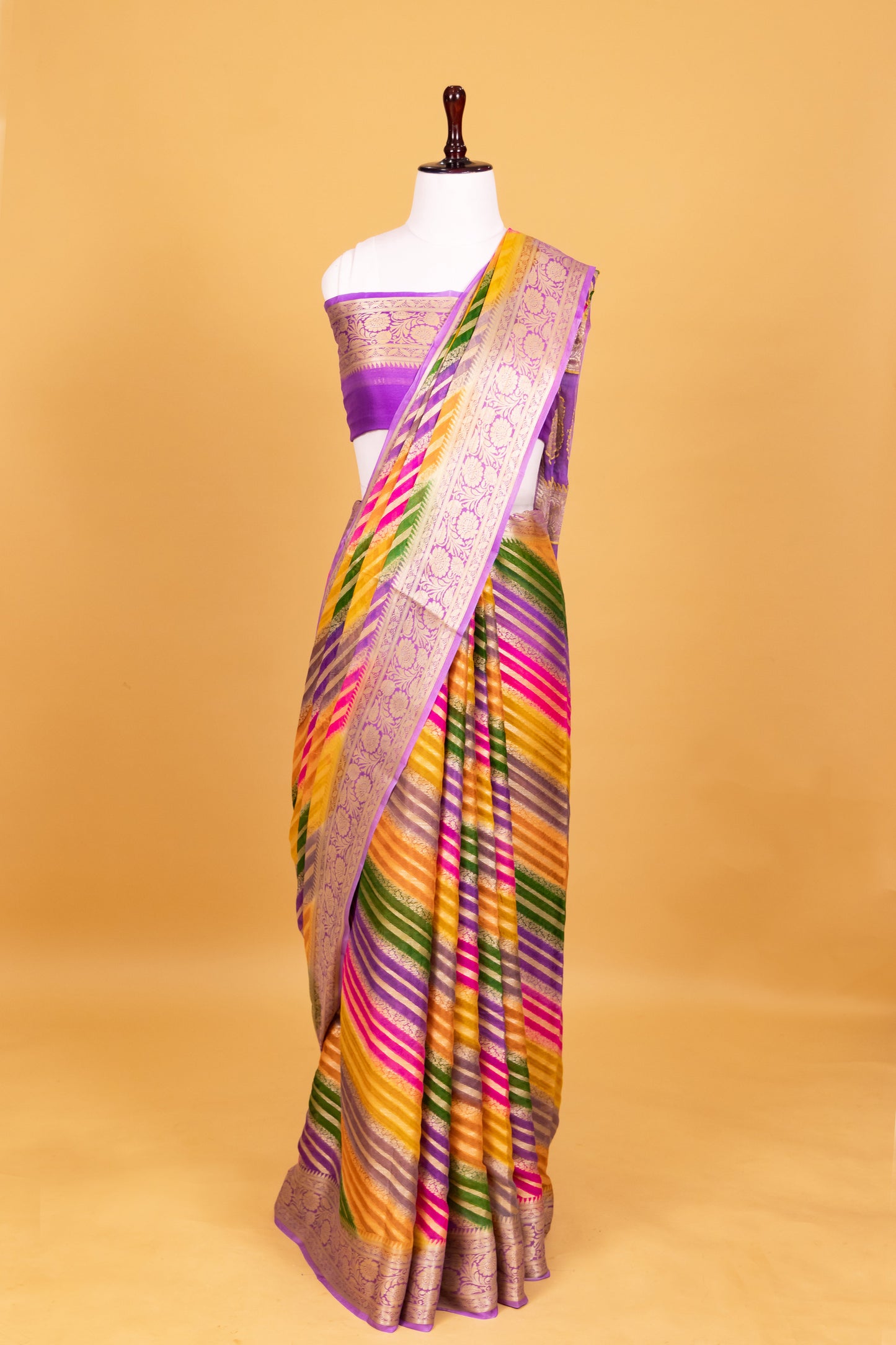 Lavendar Chiffon Pure Silk Cutwork Saree