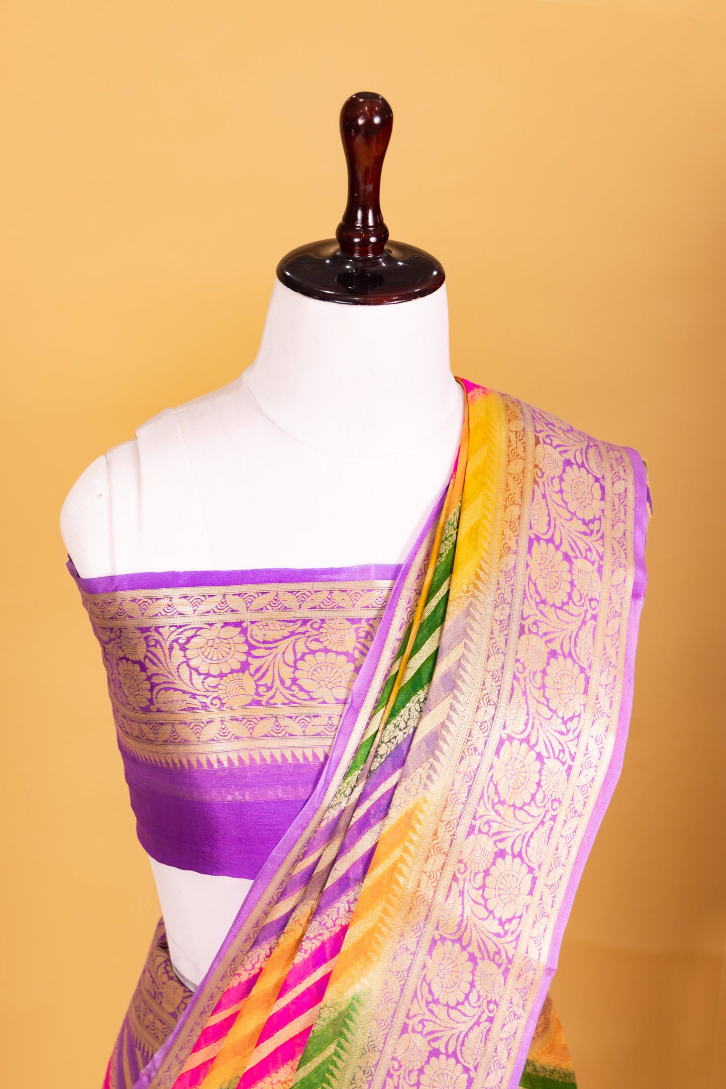 Lavendar Chiffon Pure Silk Cutwork Saree