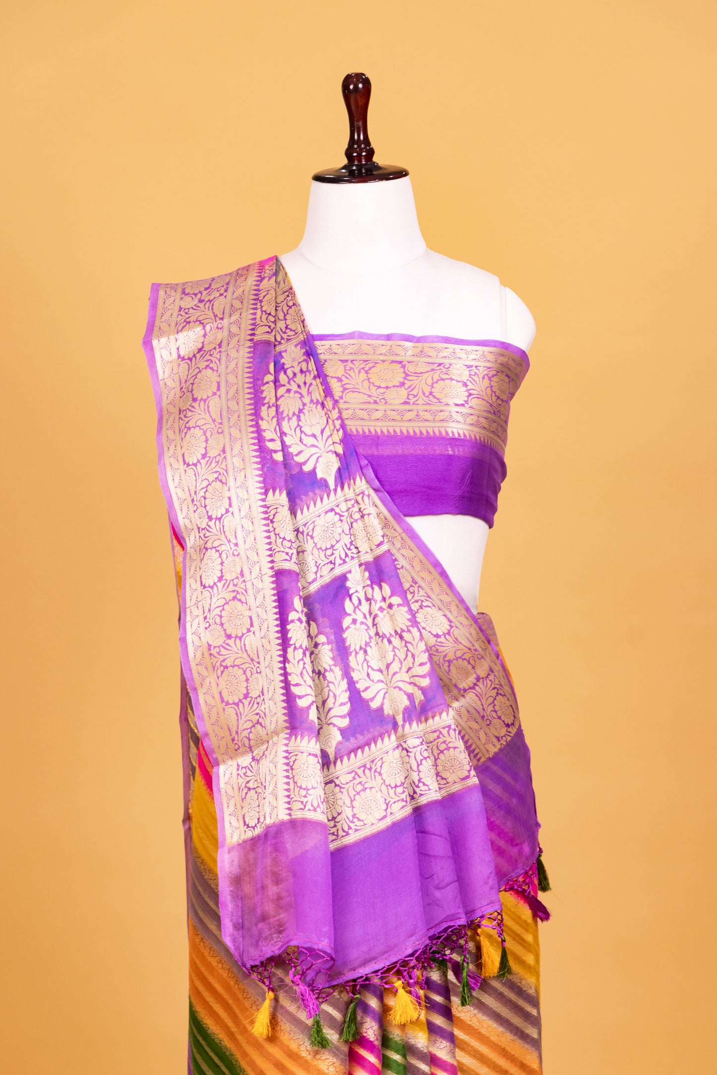 Lavendar Chiffon Pure Silk Cutwork Saree