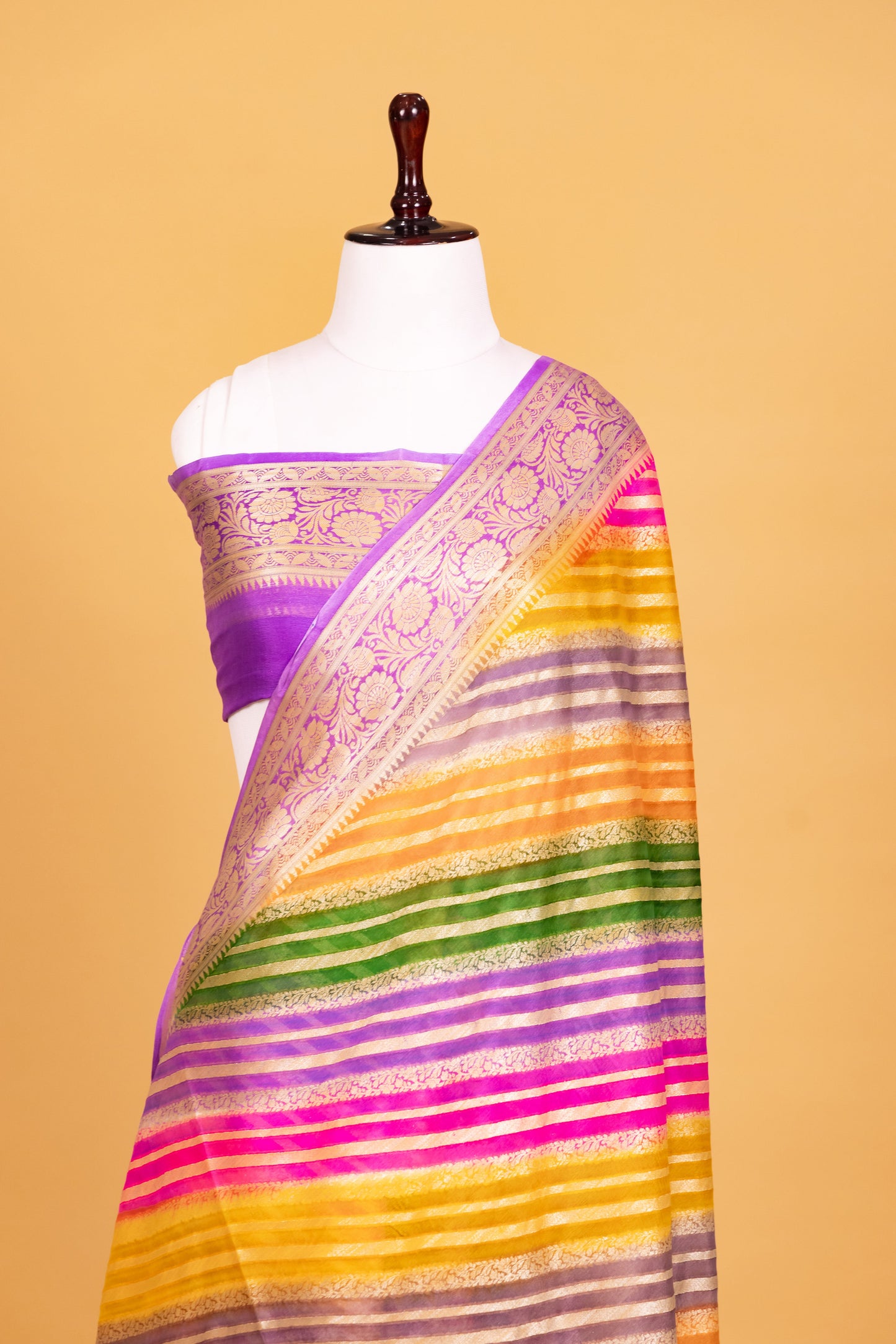 Lavendar Chiffon Pure Silk Cutwork Saree