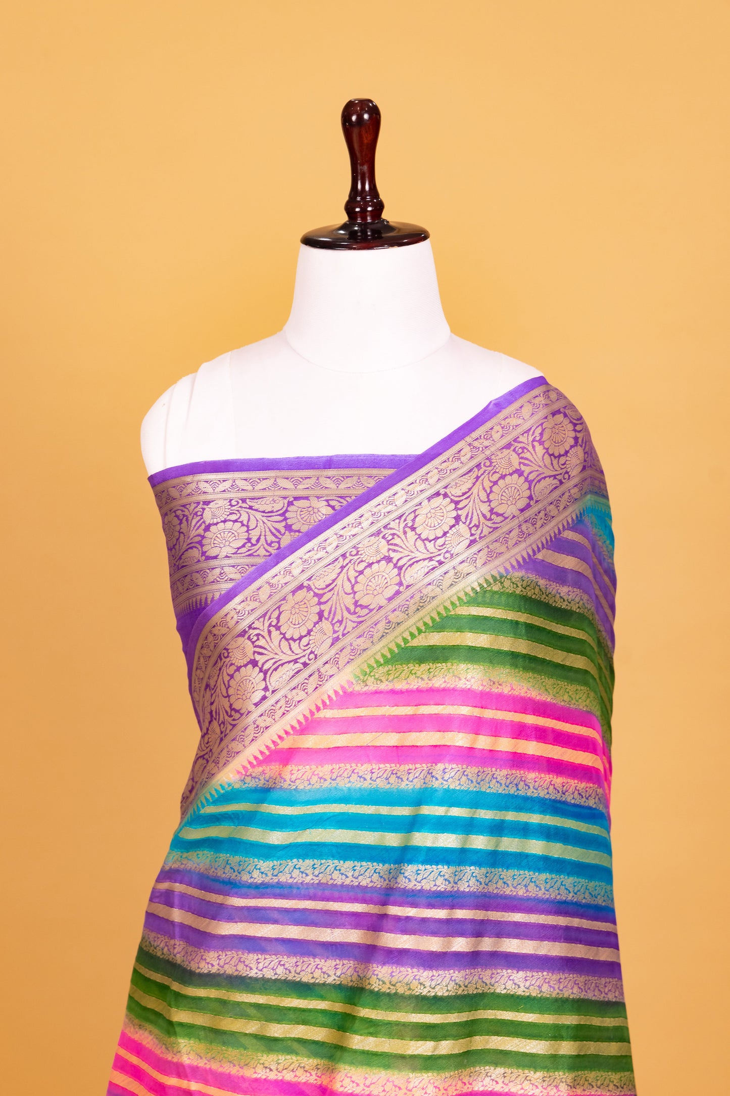 Mauve Chiffon Pure Silk Cutwork Saree