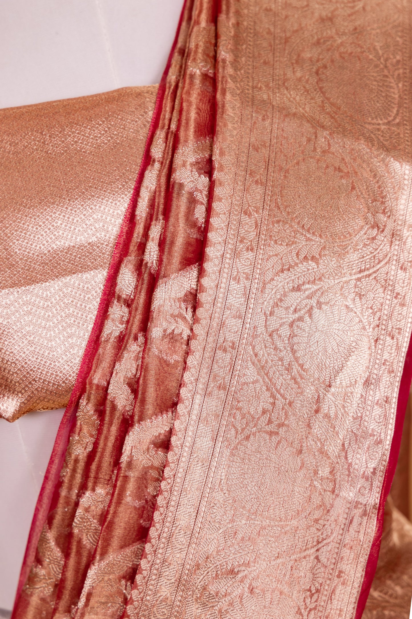 Red Tissue Pure Silk Dyed Saree