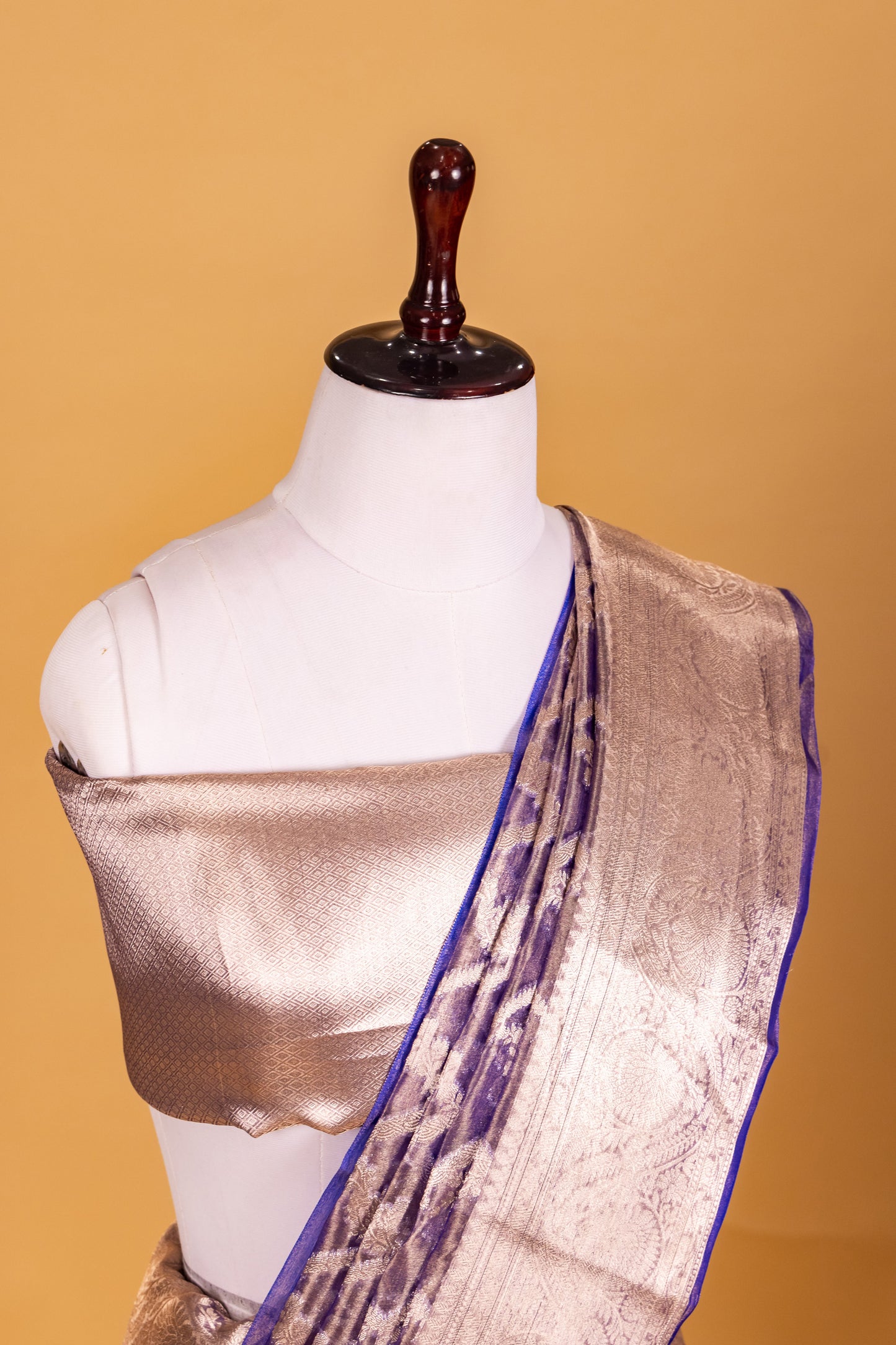 Purple Tissue Pure Silk Dyed Saree