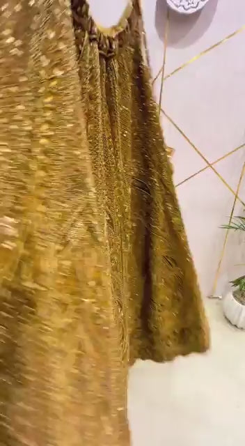 Brown Raw Silk With Heavy Embroidery  Bridal Lehenga