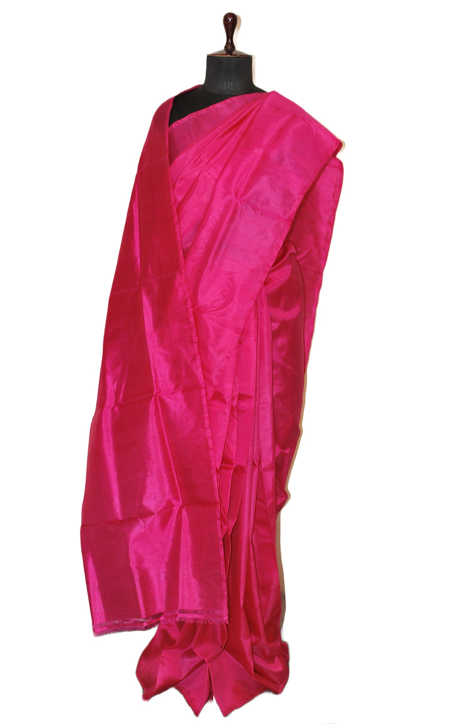 Soft Bishnupuri Katan Silk Saree in Bright Royal Pink