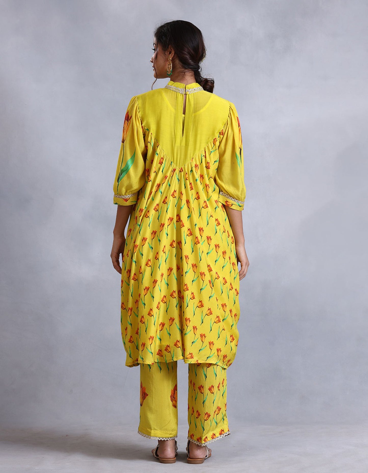 Ochre Yellow Cotton Silk Sunehri kurta set