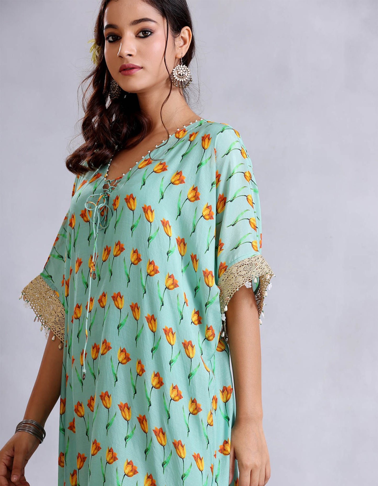 Sea Green anti fit Cotton Silk Sunehri kurta set