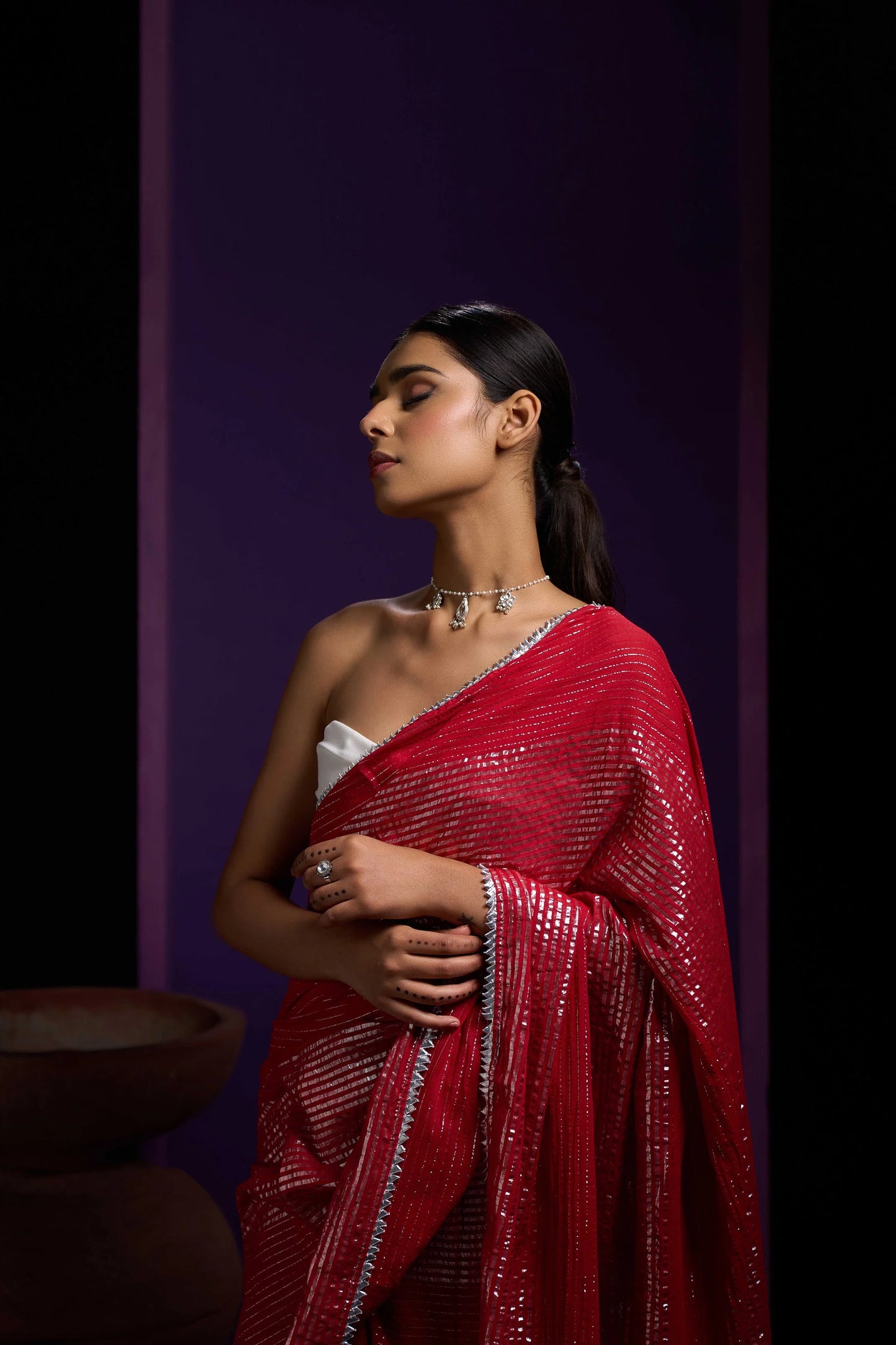 Red Shine Cotton Handloom Saree