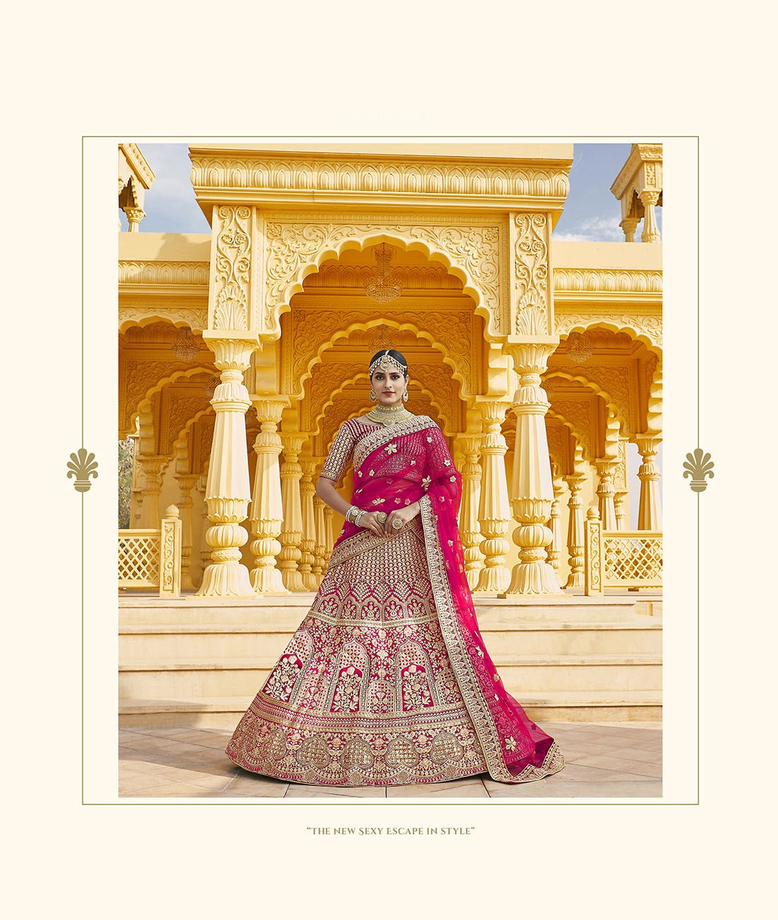 Charming Pink Color Bridal Velvet Lehenga