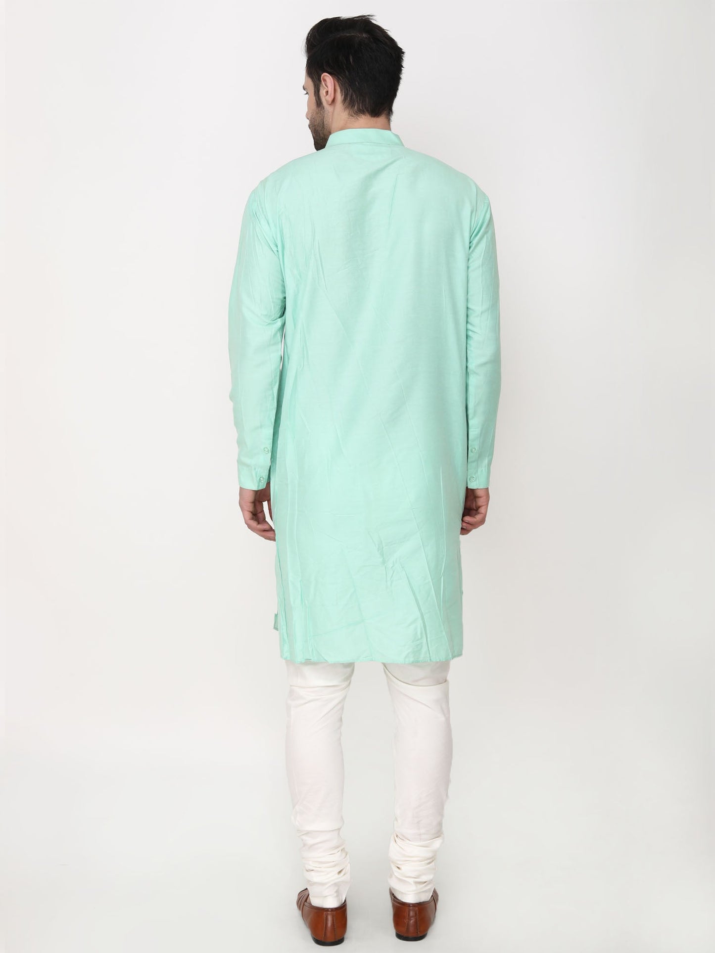 Multi color Jacket with Green & Ivory Kurta Churidaar-Plus