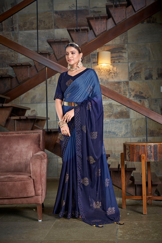  Blue Designer Saree 