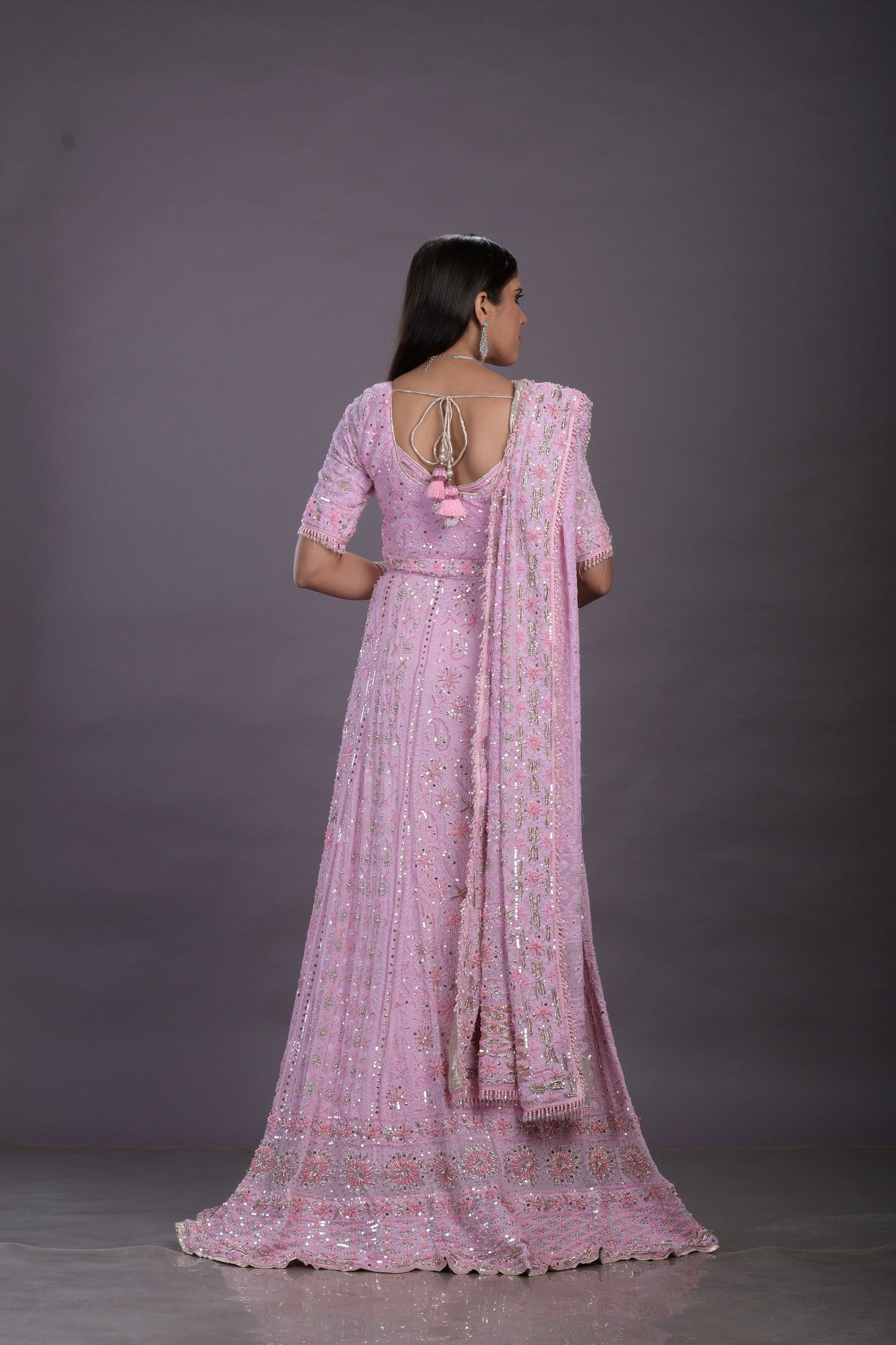 Pink Lehenga With Chikankari Embellished With Nakshi And Zardozi Work