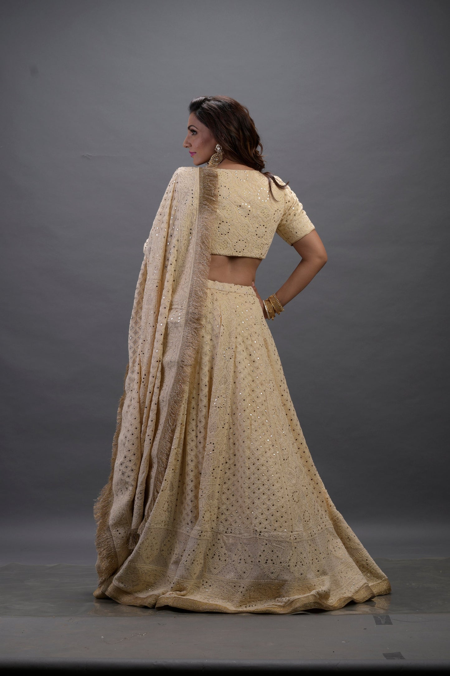 Cream Chikankari lehenga Choli for Bridesmaid RD/2022/L602